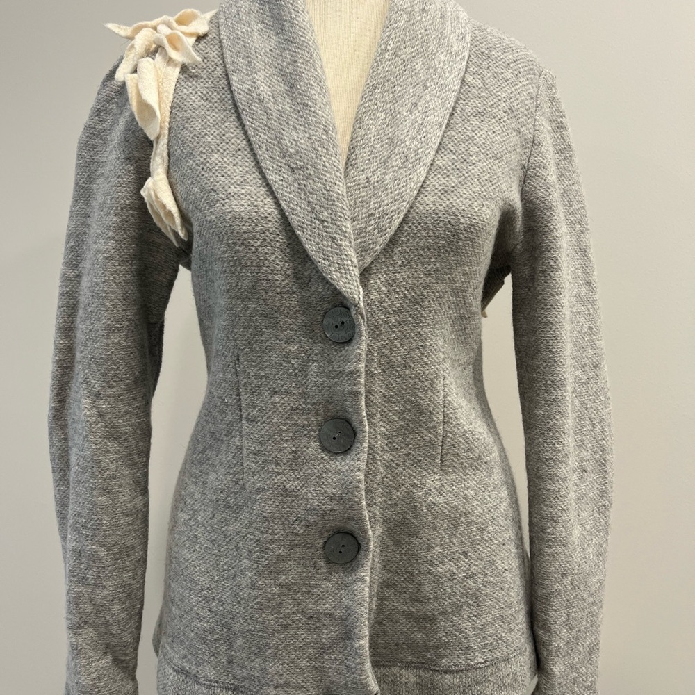 Rosie Neira Lambswool Women’s Cardigan Sweater Blazer Size Large Anthropologie
